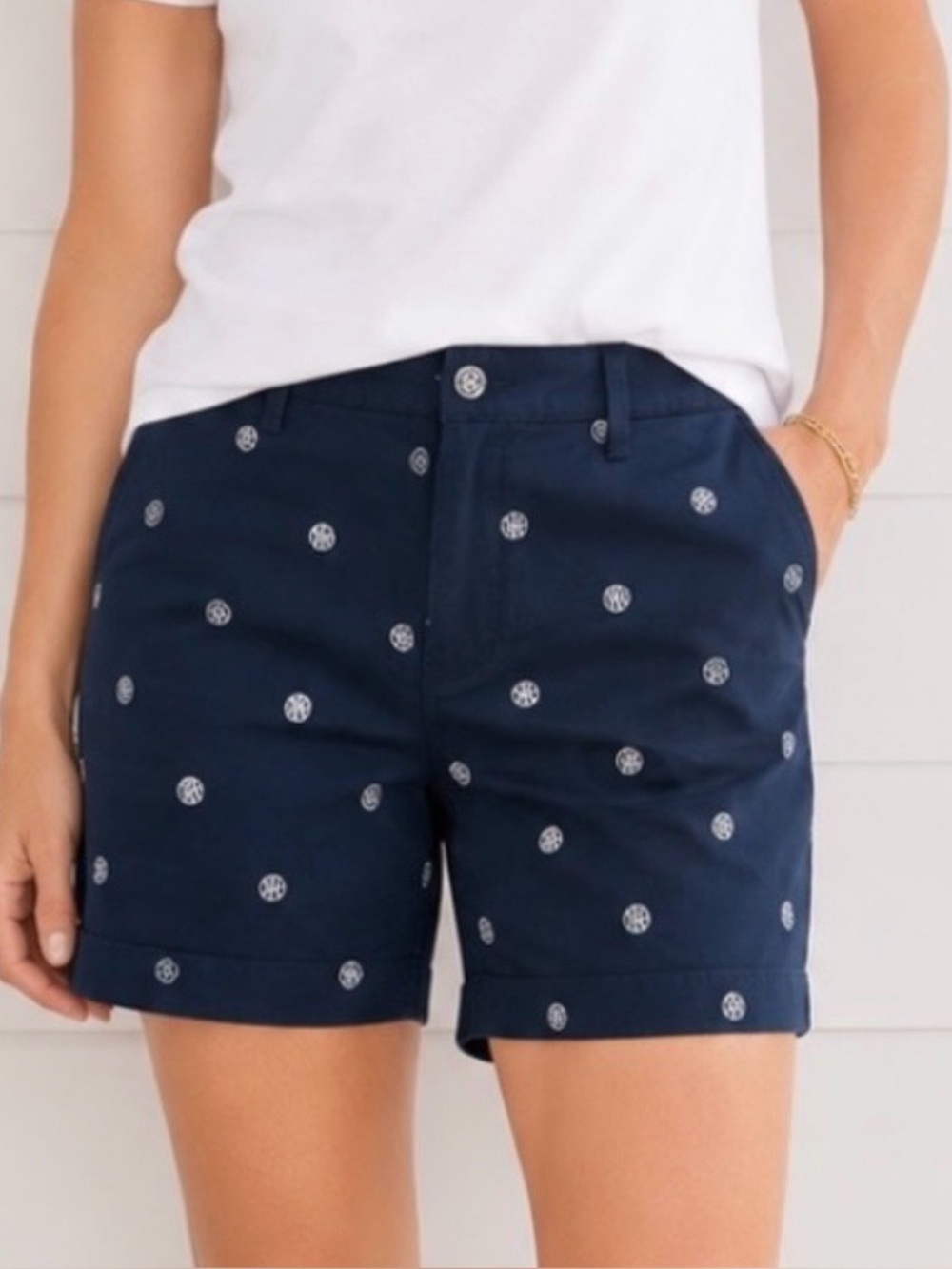 Tommy Hilfiger Navy 5” Embroidered Logo Dot Shorts